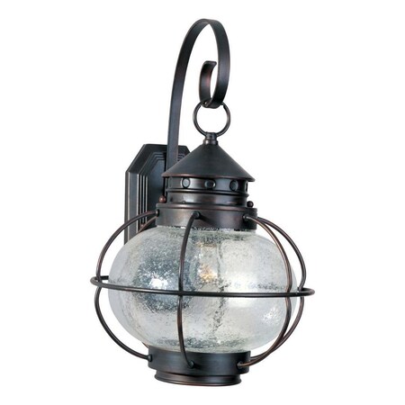 Maxim One Light Oil Rubbed Bronze Seedy Glass Wall Lantern 30503CDOI